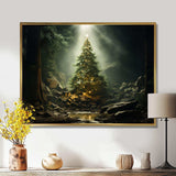 Green Magical Christmas Tree - Landscapes Canvas Wall Art