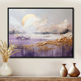 Purple and gold lake and mountain  IV - Cottage Canvas Wall Art