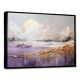 Purple and gold lake and mountain  IV - Cottage Canvas Wall Art