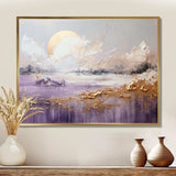 Purple and gold lake and mountain  IV - Cottage Canvas Wall Art