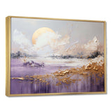 Purple and gold lake and mountain  IV - Cottage Canvas Wall Art