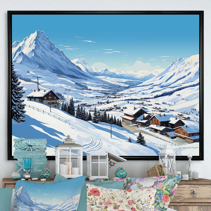 Alpine mountains Solitude Winter Glow II - Landscapes Canvas Wall Art