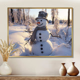 Frosty snowman christmas dreams II - Landscapes Canvas Wall Art