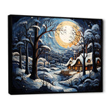 Christmas winter cottage scenery I - Landscapes Canvas Wall Art