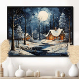 Christmas winter cottage scenery II - Landscapes Canvas Wall Art