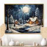 Christmas winter cottage scenery II - Landscapes Canvas Wall Art