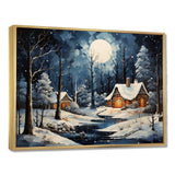 Christmas winter cottage scenery II - Landscapes Canvas Wall Art