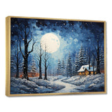 Christmas winter cottage scenery III - Landscapes Canvas Wall Art