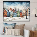 Multicolor frosty city in winter I - Landscapes Canvas Wall Art