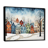 Multicolor frosty city in winter I - Landscapes Canvas Wall Art