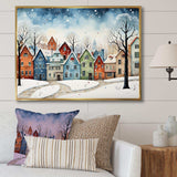 Multicolor frosty city in winter I - Landscapes Canvas Wall Art