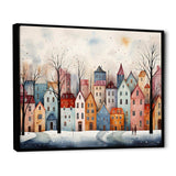 Multicolor frosty city in winter III - Landscapes Canvas Wall Art