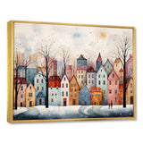 Multicolor frosty city in winter III - Landscapes Canvas Wall Art