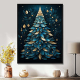 Magical blue and golden christmas tree - Landscapes Canvas Wall Art