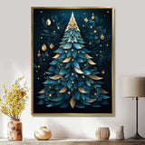 Magical blue and golden christmas tree - Landscapes Canvas Wall Art