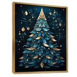 Magical blue and golden christmas tree - Landscapes Canvas Wall Art