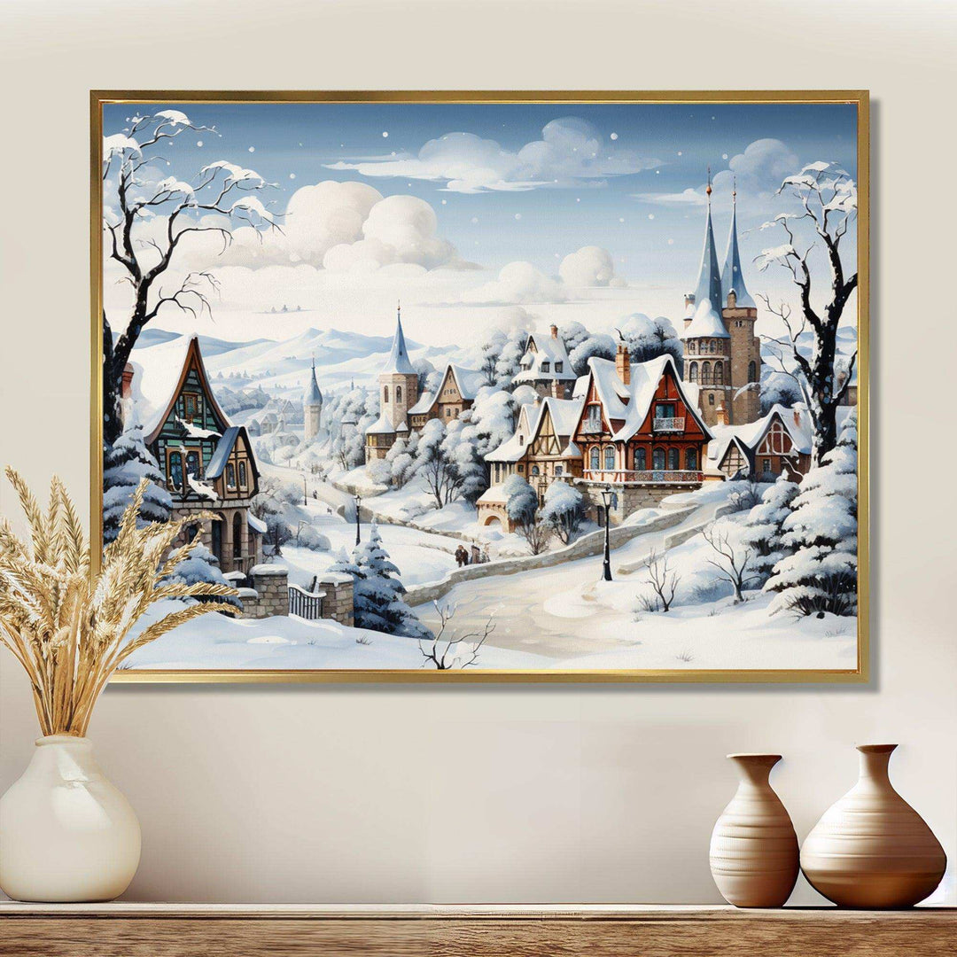 Frost Holiday Christmas Village II - Landscapes Canvas Wall Art