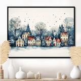 Christmas village in Winter I - Landscapes Canvas Wall Art