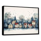 Christmas village in Winter I - Landscapes Canvas Wall Art