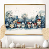 Christmas village in Winter I - Landscapes Canvas Wall Art