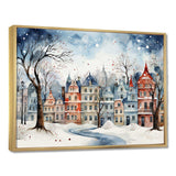 Christmas village in Winter III - Landscapes Canvas Wall Art