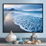 White calm wave on Coastal Beach IV - Coastal Canvas Wall Art