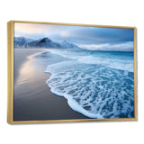 White calm wave on Coastal Beach IV - Coastal Canvas Wall Art