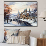 Wonderful village winter at Christmas I - Landscapes Canvas Wall Art