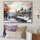 Wonderful village winter at Christmas I - Landscapes Canvas Wall Art