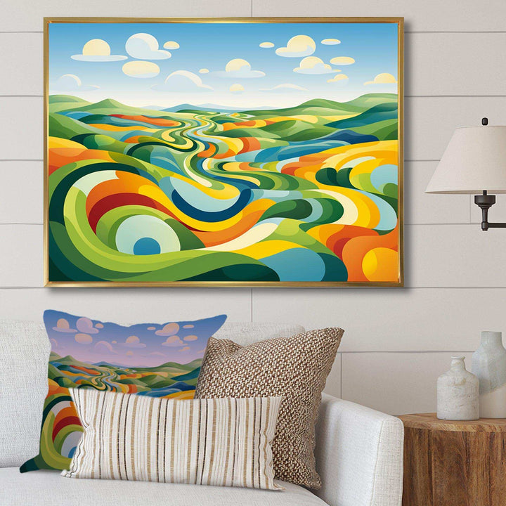 Modern bold farm horizon I - Landscapes Canvas Wall Art