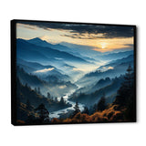 Blue and green Majesty Mountain  Panorama I - Landscapes Canvas Wall Art