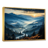 Blue and green Majesty Mountain  Panorama I - Landscapes Canvas Wall Art