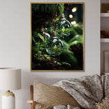 Green Christmas decoations pine tree I - Floral Canvas Wall Art