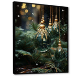 Green Christmas decoations pine tree III - Floral Canvas Wall Art