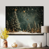 Green Christmas pine tree decor - Floral Canvas Wall Art