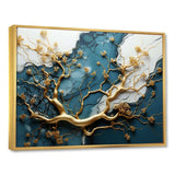 Gold and emerald Ancient bonsai  I - Floral Canvas Wall Art