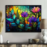 Colorful Jungle tropical plams mosaic - Landscapes Canvas Wall Art