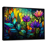 Colorful Jungle tropical plams mosaic - Landscapes Canvas Wall Art