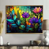 Colorful Jungle tropical plams mosaic - Landscapes Canvas Wall Art