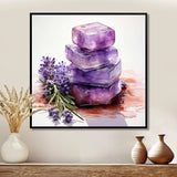 Purple Lavender batjhroom soap III - Floral Canvas Wall Art