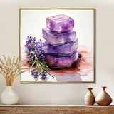 Purple Lavender batjhroom soap III - Floral Canvas Wall Art