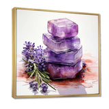 Purple Lavender batjhroom soap III - Floral Canvas Wall Art