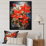 Poinsettias flower Passion 1 II - Floral Canvas Wall Art