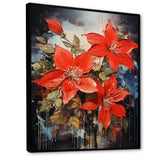 Poinsettias flower Passion 1 II - Floral Canvas Wall Art