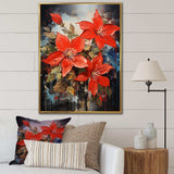 Poinsettias flower Passion 1 II - Floral Canvas Wall Art