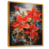 Poinsettias flower Passion 1 II - Floral Canvas Wall Art