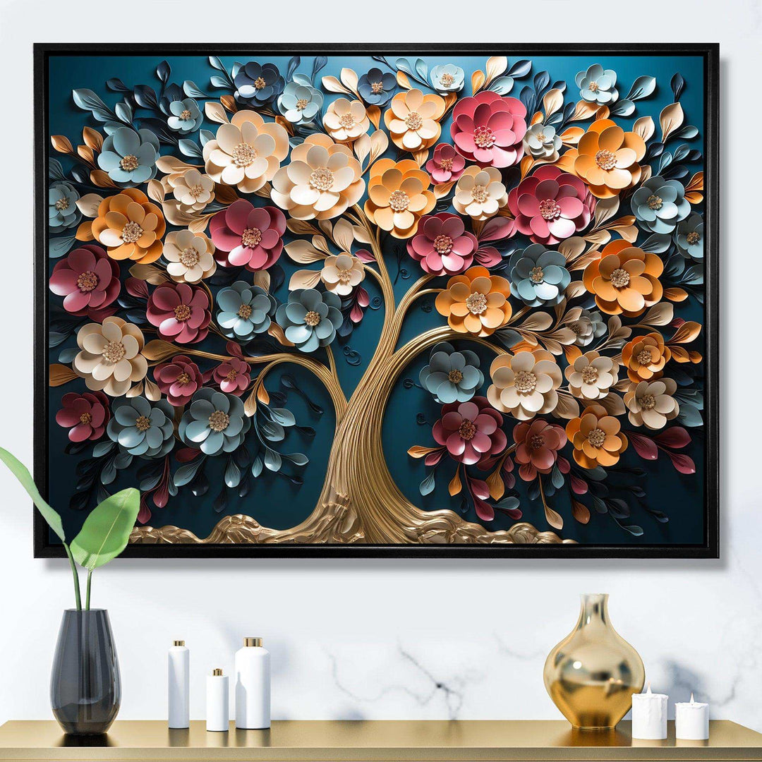 Colorful Golden Orchid Tree Garden Of Branches V - Landscapes Canvas Wall Art