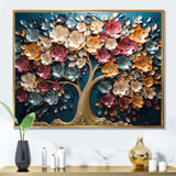 Colorful Golden Orchid Tree Garden Of Branches V - Landscapes Canvas Wall Art