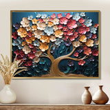 Multicolor golden tree on blue tones - Landscapes Canvas Wall Art