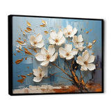 White and Blue Golden Orchid Tree Garden Of Branches VI - Floral Canvas Wall Art